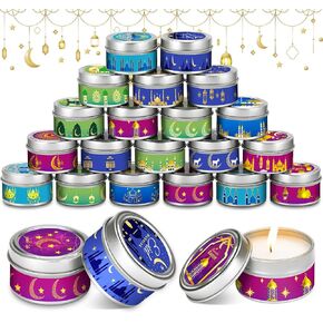 MTLE 20 PCS عيد مبارك شموع رمضان شموع معطرة هدية للمسلمين ، شموع الله الإسلامية للتأمل ، رائحة شموع شمعية واحدة من الشمع لحفلات حفلات الزفاف العائلية لوازم حفلة
