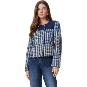 Sam Edelman Women's Fiona Double Breasted Collarless Blazer Standard