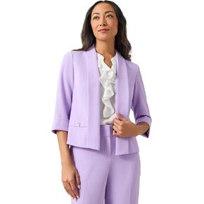 Kasper Women's Crepe 3q Sleeve Shawl Collar Jacket W We