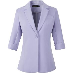 Beninos Womens 3/4 Sleeve Blazers Business Casual Solid Lightweight Suit Jacket Office Blazer
