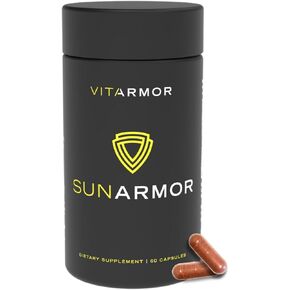 SunArmor, Dietary Supplement with Polypodium Fights The Signs of Photoaging, Use with Sunscreen, Dermatologist Developed, 60 Capsules