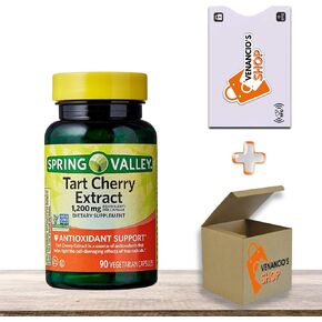 Spring Valley Tart Cherry Extract Antioxidant Support Dietary Supplement Vegetarian Capsules, 1,200 mg, 90 Count (Pack of 1)