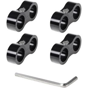 10AN Hose Separator Clamp, AN10 Fuel Line Mounting Clamp Aluminum Black 4PCS