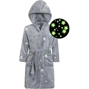 توهج في The Dark Kids Rets for Boys Girls Toddler Dark Fleece Rouded Rouderbe Soft Fuzzy Bath Rets 2-8 Years