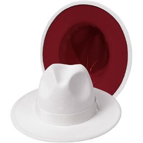 Two Tone Fedora Hats for Men and Women Wide Brim Fedora Hats Rancher Hat Panama Hat