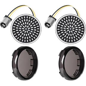 Benlari 2 inch Rear Turn Signals, 81 LEDs Turn Signals Kit with 4 Smoked Lens Cover Fit for Harley Touring Street Glide Road Glide Road King Electra Glide Sportster Iron Dyna Softail 1986-2024