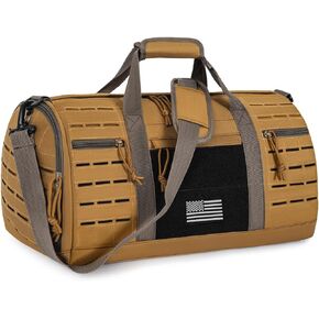 GMAK Military Tactical Duffle Bag for Men, 40L Sports Gym Bag with Shoe Compartment, Carry on Tote Travel Duffle Bag for Weekender Overnight Gym Workout Training Basketball Football, Black