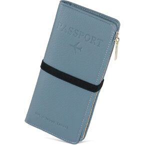 محفظة جواز السفر للسفر ، RFID حجب محفظة سفر منظم مع جيب هاتفي حامل القلم ، PU Passport Cover Case Excessories for Women Men ، Black