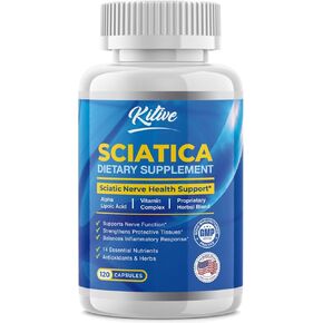 Sciatic Nerve Relief: Advanced Support Supplement for Sciatica – Potent Alpha Lipoic Acid, Acetyl L-Carnitine, Turmeric & Herbal Relief Ingredients – Made in USA, 120 Capsules