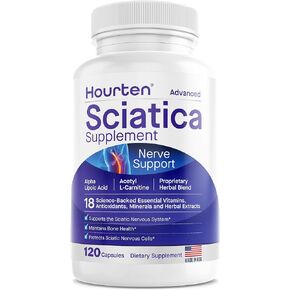 Advanced Sciatic Nerve Support Relief: Alpha Lipoic Acid - 18 in 1 Sciatica Supplements - Vitamin B Complex - Made in USA (120 Count (Pack of 1))