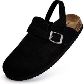 Torotto Toddler Suede Clogs Cork Footbed Kids Clogs with Arch Support & Adjustable Straps for Boys Girls Indoor & Outdoor