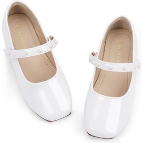 Hehainom Girls Dress Flower Flower Girl Ballet Flats for Little Big Kids Tooder Tooder Party Party Shoes