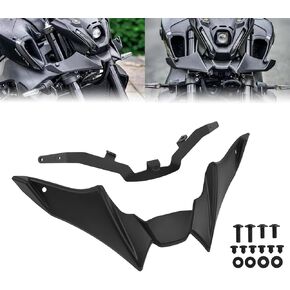 CHIFUN Front Spoiler Winglets Downforce Motorcycle Fairing Aerodynamic Beak Nose Cone Extension Cowl Replacement for Yamaha MT09 MT-09 MT 09 SP 2021 2022 2023 (Black)