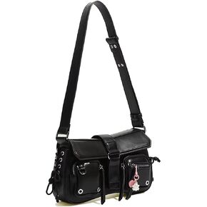 Small Shoulder Bag for Women, Black Y2K Shoulder Handbag with a Cute Halloween Pendant for Women Clutch Classic Retro Satchel Bag