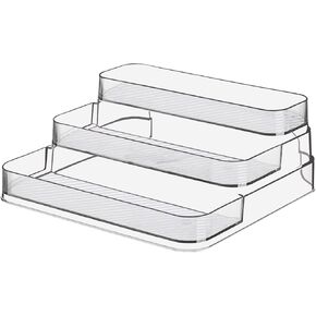 Acrylic Spice Rack, No Assembly Clear 3 Tier Condiment Bottle Shelf Vanity Organizer for Cabinet Kitchen Bathroom (1pcs)