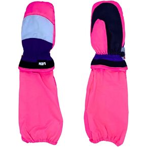 L-Bow Kids Winter Mittens - Neon, Waterproof, Stay-On Design with 3M Thinsulate, Warm Toddler Mittens for Ages 2-14