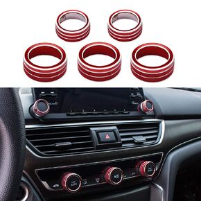 5pcs Center Center Center Center Console AC Air Conference Cover Cover Cover Cover Cover Cover for 10th Honda Accord Sedan Sport Ex-L LX 2018 2019 2020 2021 (Red)