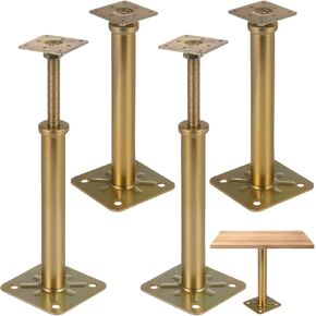 4 PCS Adjustable Floor Jack, 12 to 16 Inches House Floor Jacks Post Pole for Leveling,Heavy Duty Alloy Post House Jacks Floor Leve Support, Screw Deck Foundation House Jack for Balcony Patio Courtyard