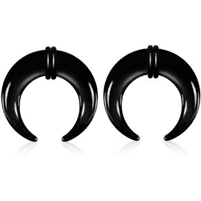 2pcs حلقات الحاجز الزجاجي ، من 14 جرام إلى 2G C شكل pincher مع حلقات O للأنف والأذن المجوهر