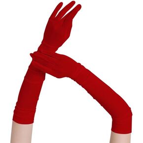 Specell Womens Stretchy Sheer Gloves 100% Pure Mulberry Silk Elbow Length Wedding Bridal Evening Opera Elastic Silk Gloves