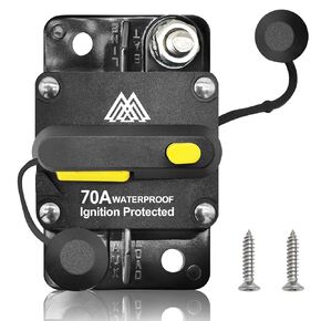 [تصنيف الحمل الكامل] 70 صندوق قاطع دائرة أمبير للتجول في سيارات القوارب البحرية ATV Stereo STEREO AUDIO SOLAR SODER