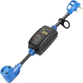30 amp rv surge protector ، محلل دوائر RV مع مقابض مريحة ، شريط الطاقة المقاوم للماء ، شريط طاقة LED Full Protection Full for Camper Travel.