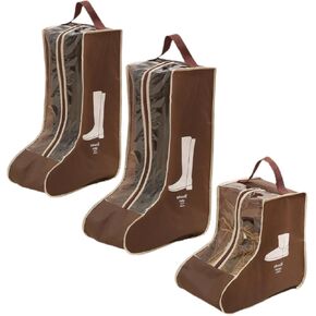3 Pcs Boots Storage Bag, Portable Widen Tall Boots Storage, Short Shoe Bags for Storage, Brown Shoe Dust Proof Bags, Shoe Travel Bags for Packing, Cowboy Boots, Home Storage