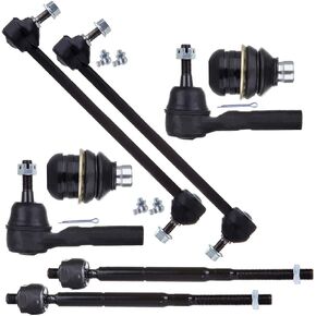 8-PC SET Suspension Kit fit 2009-2012 for Dodge Caliber 2007-2017 for Jeep Patriot for Jeep Compass Front Outer Inner Tie Rod End Lower Ball Joint Sway Bar Link