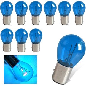 10 PCS Car 1157 Brake Lights Halogen Blubs, 12V BAY15D Waterproof Quartz Glass Miniature Bulbs, Plug and Play Turn Signal Bulb Tail Light Bulb, Universal for Most Cars Trucks (Red)