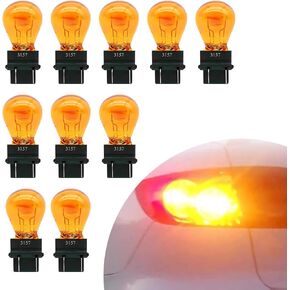 Pack-10 Car 3157 12V 21/5W Light Light Light ، مصباح هالوجين عالي الشعيرة مستقر ، مصباح مصغر ميني كوارتز ، عالمي لمعظم سيارات إضاءة لمبة (أبيض)