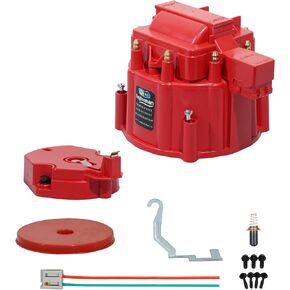 Red Male Hei Distributor Cap و Rotor Kit لـ SBC BBC 283 305 307 327 350 396 454 V8 Performance Performance for K549 ، 8416 ، 400 ، 454 CAP CAP ASSEMBLY