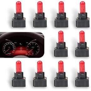 10 PCS Car T5 Instrument Light, 12V 1.2W Single-filament Air Conditioning Indicator Light Brake Light, Plug and Play Dashboard Light, Universal Car Lighting Bulb (Blue)