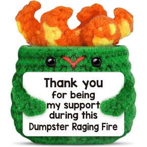 Thank You Appreciation Gifts for Women Office Retirement Gift for Coworkers Boss Employee Going Away Fellware Funny Positive Crochet Dumpster Emotional Fire for Friend Phd Graduation Gifts for Her Him