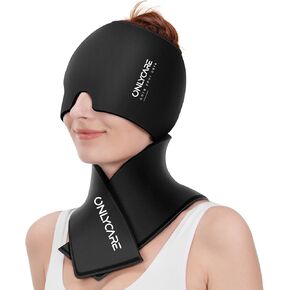 فقط CAP CAP الإغاثة من الصداع النصفي وحزمة الجليد في العنق مجموعة جل ، وترقية غطاء تخفيف الصداع وحزمة البرد على الكتف ، والضغط الساخن والبارد ، FSA أو HSA مؤهلة ، تخفيف الألم ، التورم ، ضغط المكتب