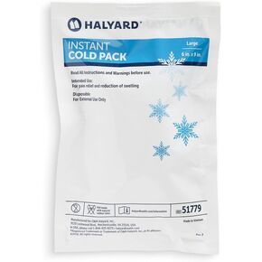 HALYARD Instant Cold Pack Disposable Cold Compress Ice Packs for Swelling Injuries Toothaches Sprains Strains 6 x 9 Inches, 24 Packs Per Case - 51779