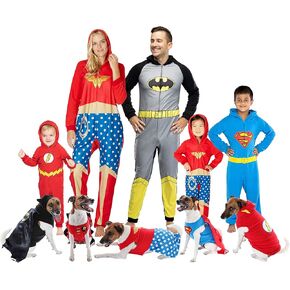 DC Comics Justice League Superhero Matching Family Pajamas Union Suit For Men, Women, Girls, Boys, And Pets