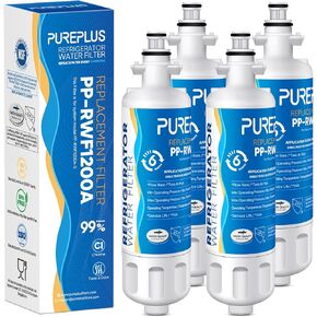 PUREPLUS 9690 بديل لـ kenmore Elite 469690 LG LT700P RFC 1200A ADQ36006102 ADQ36006101 LFX28968ST RWF1052 RWF1200A LFXS29626S LFXS30766S LFX31925ST LFX31945ST فلتر مياه الثلاجة، 4 عبوات