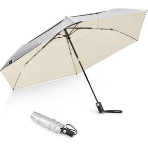 G4Free Travel Umbrella Ultralight UPF 50+ UV Protection Compact Sun Umbrella, Double Canopy Super Slim Small Portable Automatic Anti-bounce Close