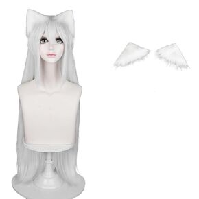 LABEAUTÉ Curly Blue Wig for Cosplay + Hairpin Anime Long Light Blue Women Cosplay Costume Wigs Accessories for Halloween Party + Wig Cap