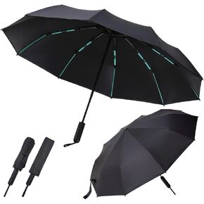 Folding Umbrella Anti-UV Compact Durable Folding Umbrella Auto Open Close Windproof Travel Umbrella Premium Grip Fits Backpack