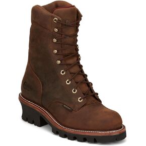 Chippewa Men's 59408 Super DNA 9 '' Bootproof Doated Boots - أحذية عمل جلدية متينة ، باطن مقاومة للانزلاق ، راحة في