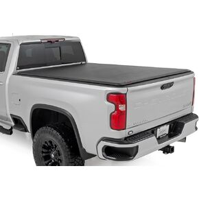 Soft Roll Up Truck Bed Tonneau Cover for Chevy Silverado & GMC Sierra 2500HD/3500HD (2020-2025) - Fit 6'9 Bed, Weather-Resistant, Roll Up Bed Cover