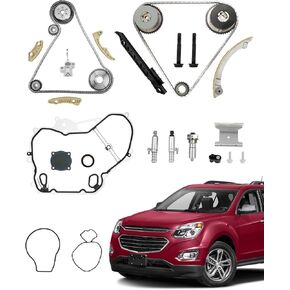 مجموعة سلسلة التوقيت 2.4 لتر ، متوافقة مع 2009-2017 Chevy Captiva Equinox HHR Impala Malibu/GMC Terrain/Buick Lacrosse regal Engine 2.4L ، CHAINE & ORVEN VVT ، OE#9-4201S ، 12578515 ، 12578516