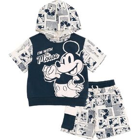 Disney Junior French Terry Pullover Hoodie and Shorts Toddler to Big Kid Sizes (2T - 14-16)