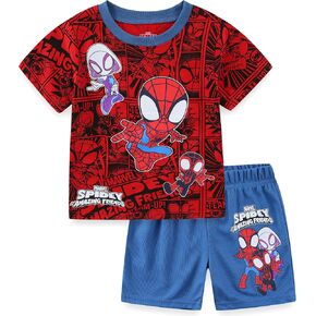 Marvel Spidey and His Amazing Friends Boys Short Sleeve T-Shirt and Shorts Set for Toddlers and Big Kids