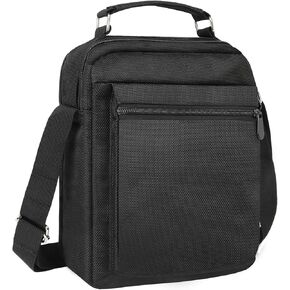 Water-Resistant Mini Crossbody Bag for Men - Durable Slim Messenger Bag with Phone Pocket & Adjustable Strap, Lightweight Travel Sling Bag for Gym, Hiking,Work Commute - Black