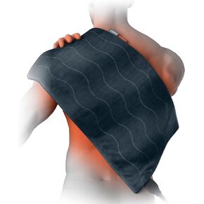 Pure Enrichment PureRelief Pro Far Infrared XL Heating Pad - Muscle Relief for Back, Neck, Shoulder, & Knee Pain in Athletes, 4 Heat Settings, Dry/Moist Heat, 12" x 24" Extra-Large Size (Iron Gray)