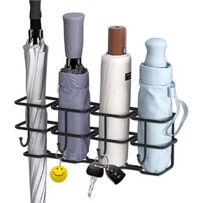 Wall Mount Umbrella Holder - Space Saving Umbrella Bucket No Punching, Durable Height Adjusting Umbrella Hang Rack for Hotel Hallway Home Office