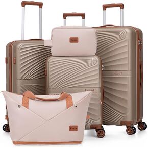 Luggage Sets 5 Piece, Suitcases with Wheels, ABS Hard Case Luggage with TSA Lock Spinner Wheels, Carry On Luggage Set (20/24/28 inch)