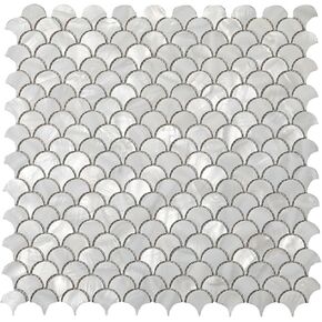 Diflart White Mother of Pearl Shell Fish Scale Mosaic Tile Backsplashe for Kitchen Shower Bathroom Sample